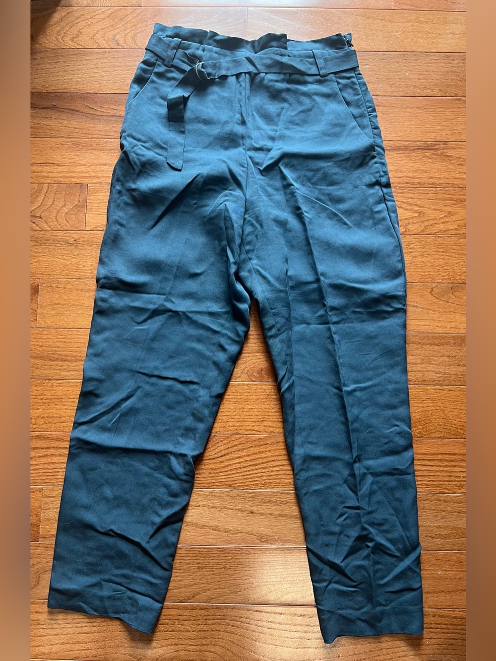 1. State Teal Paperbag Waist Straight Leg Chinos